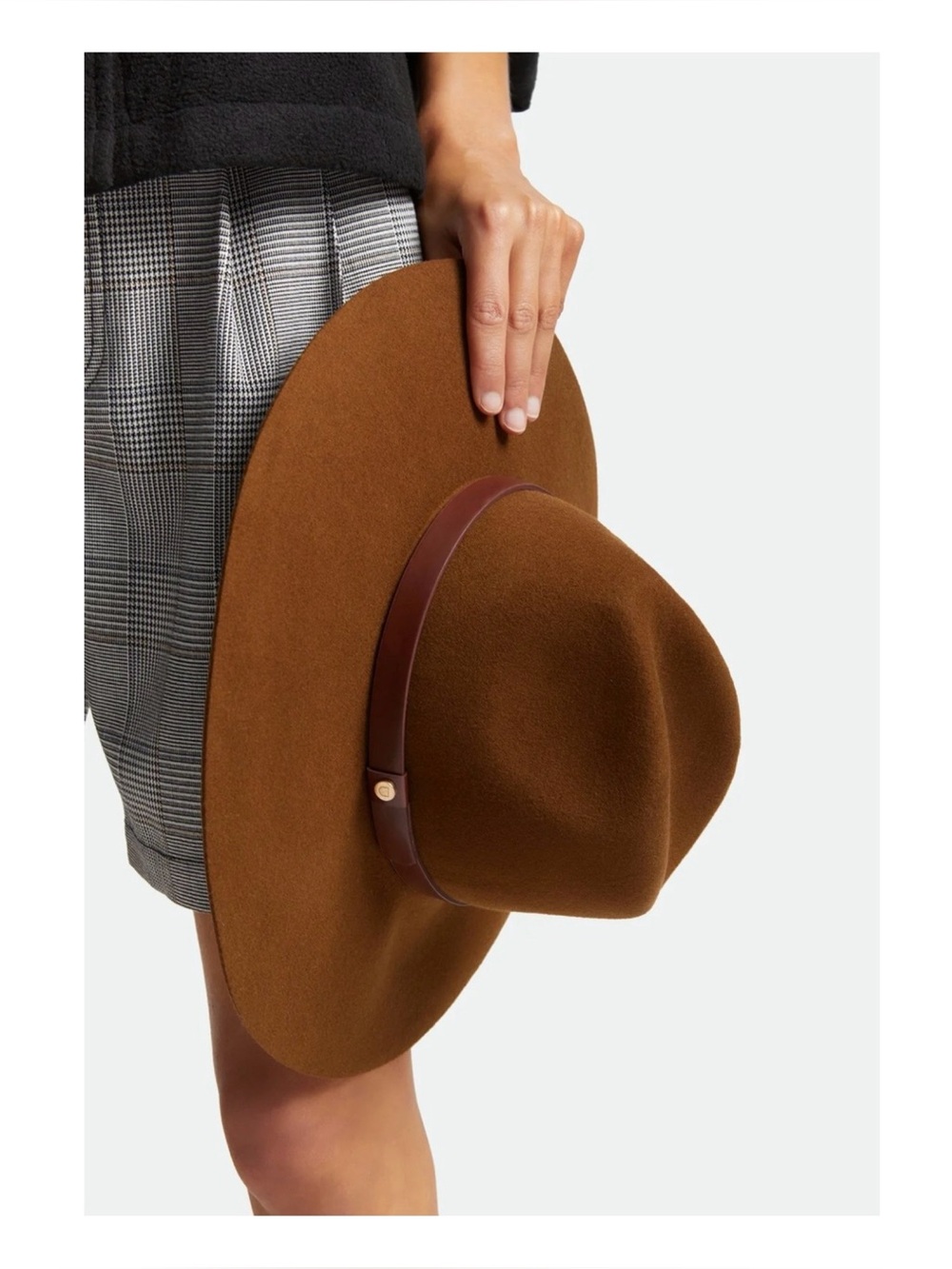 NWT Anthropologie Brixton Layton Fedora Hat In Coffee  Size Small